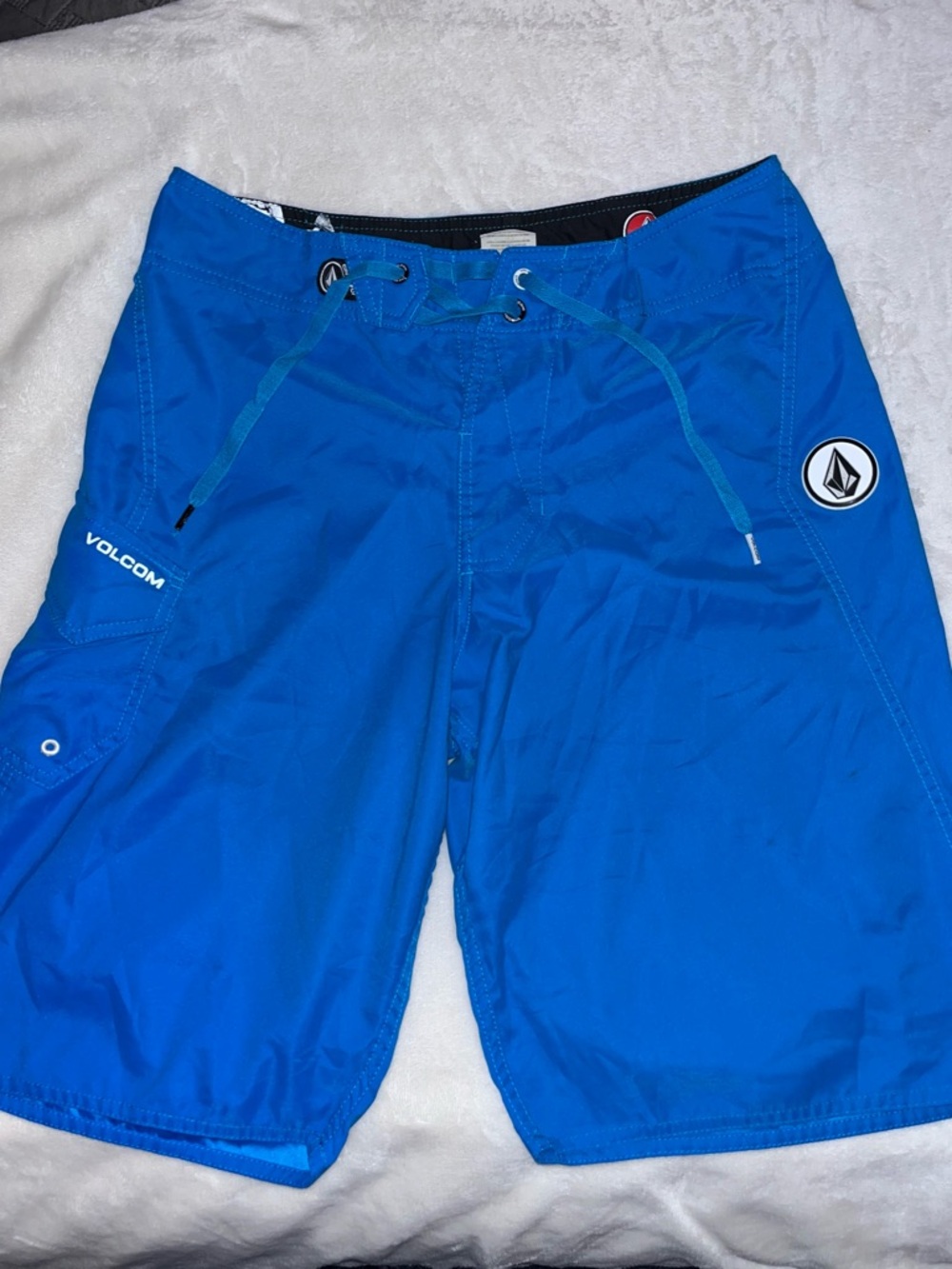 Volcom Men’s Bright Blue Boardshorts with Logo